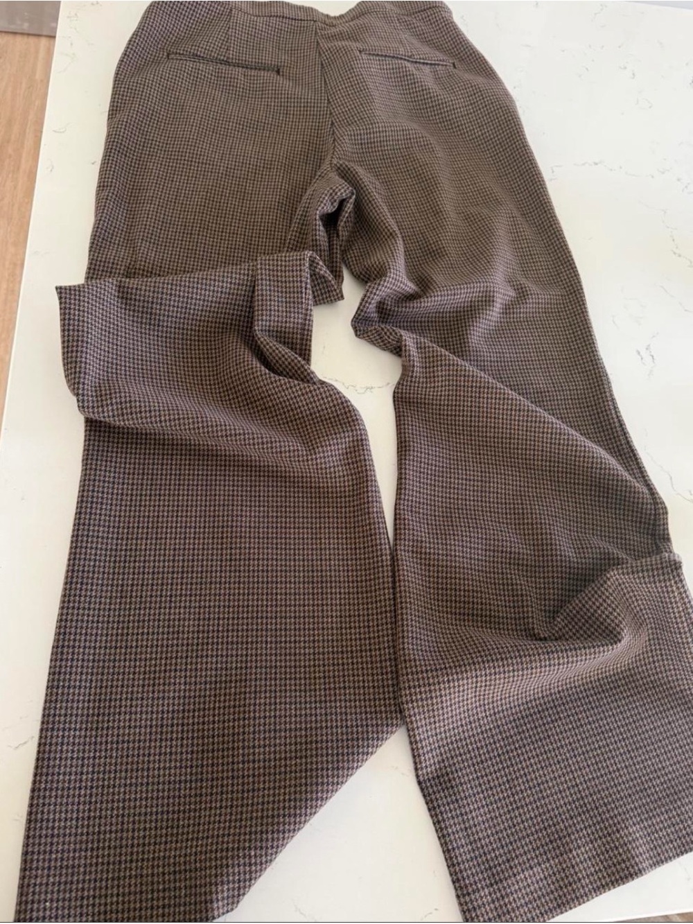 H&M Men's Brown Houndstooth Dress Pants